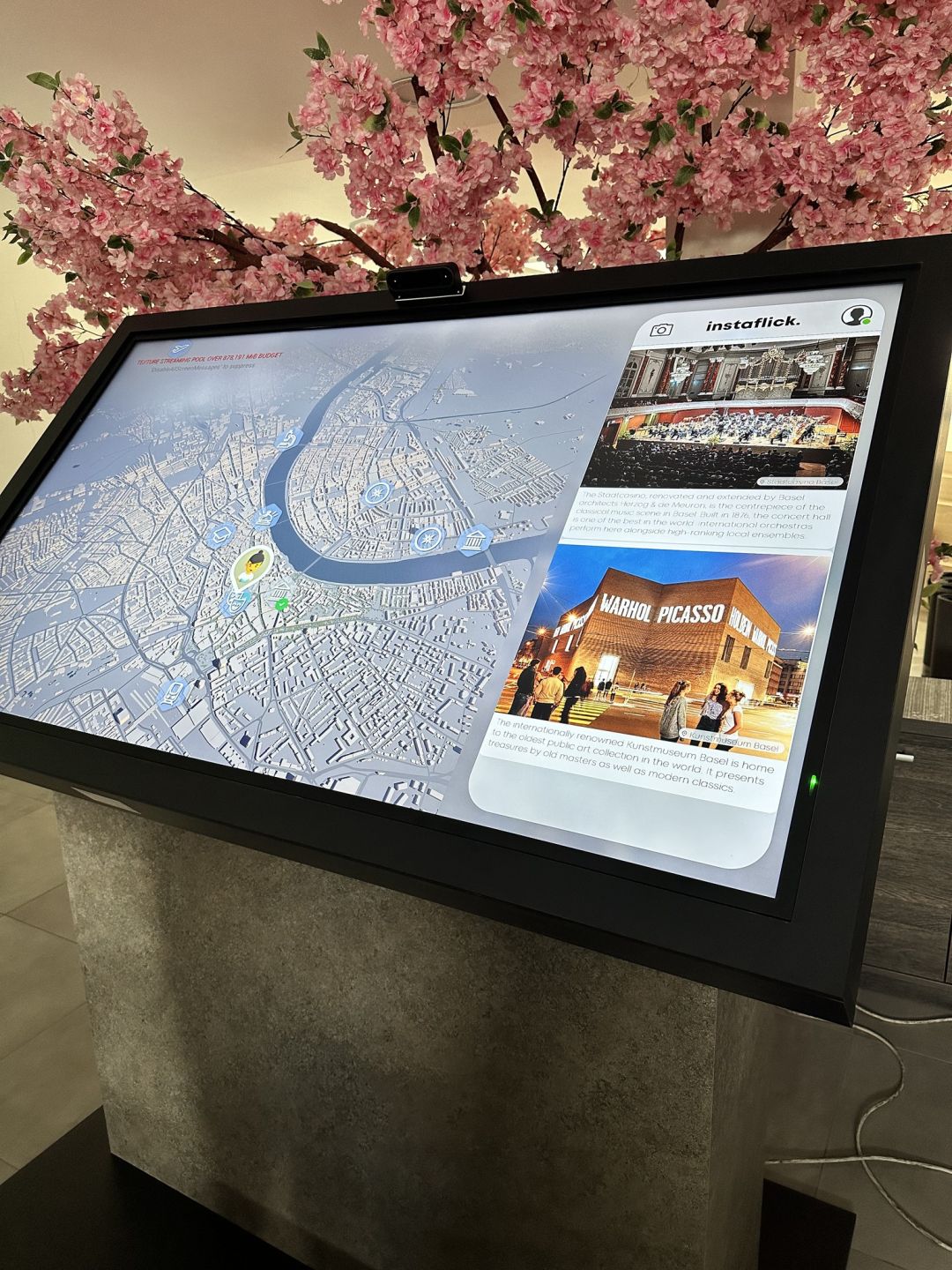 Interactive panel with custom made app